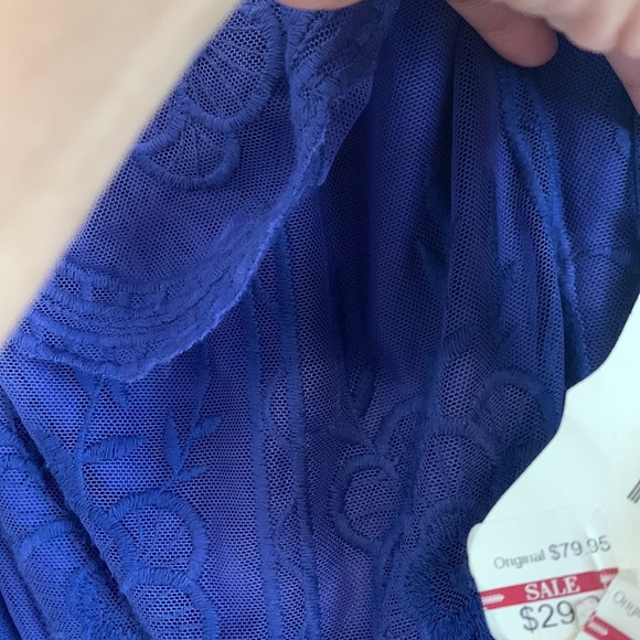 💠NWT Lace overlay Alter’d State romper - royal/purple - Picture 6 of 7